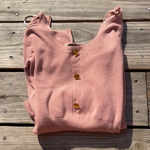 Light pink off the shoulder right sweater